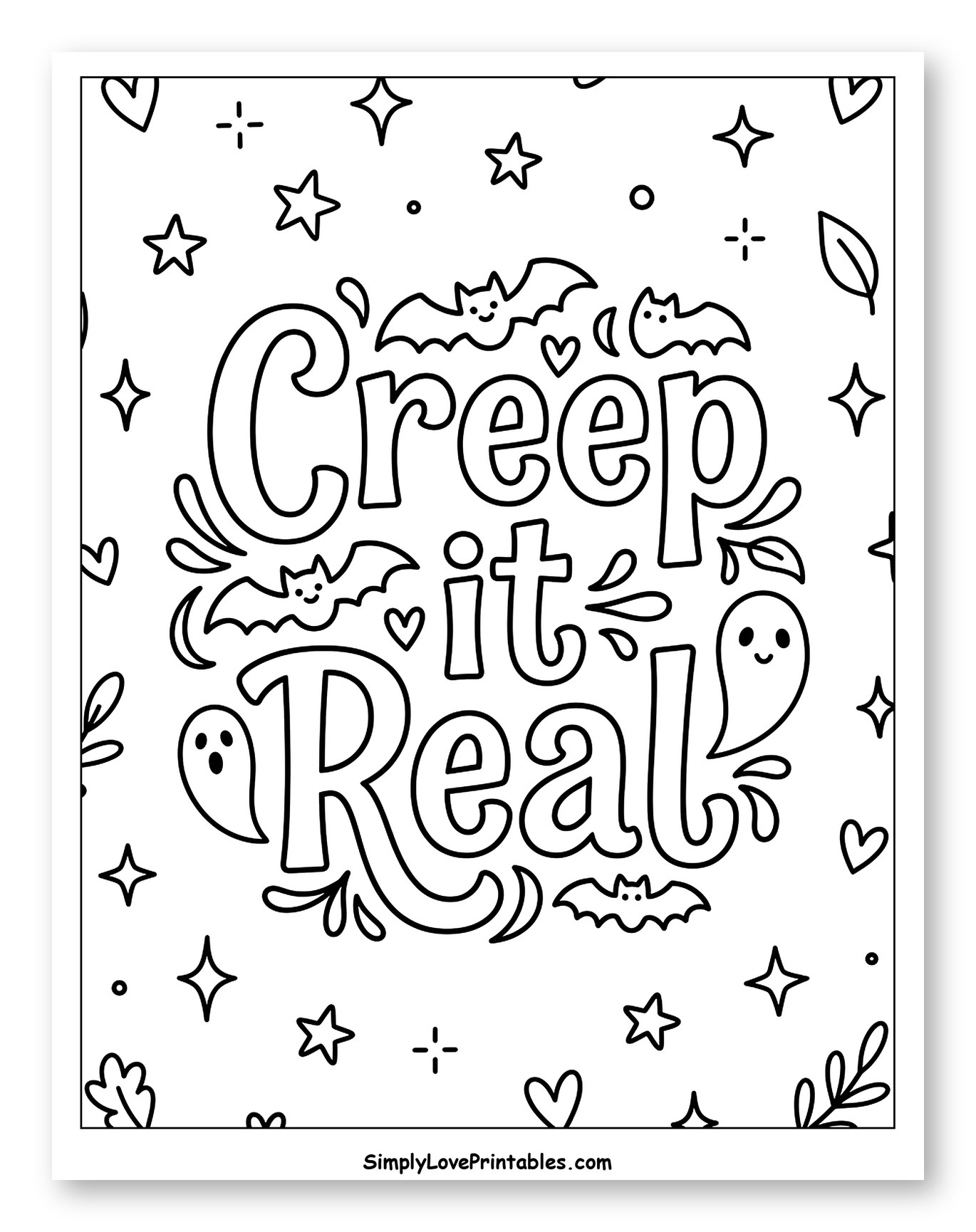 Playful Creep It Real Message with Bats and Stars