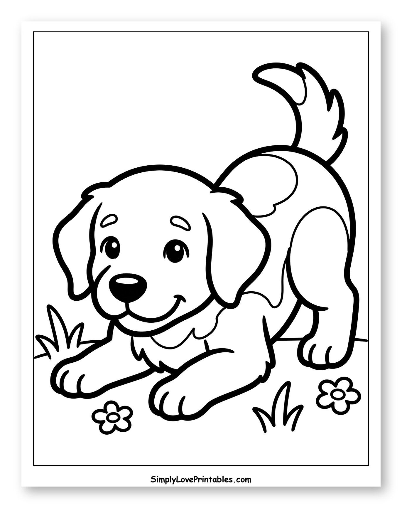 Playful Golden Retriever Puppy in Grass