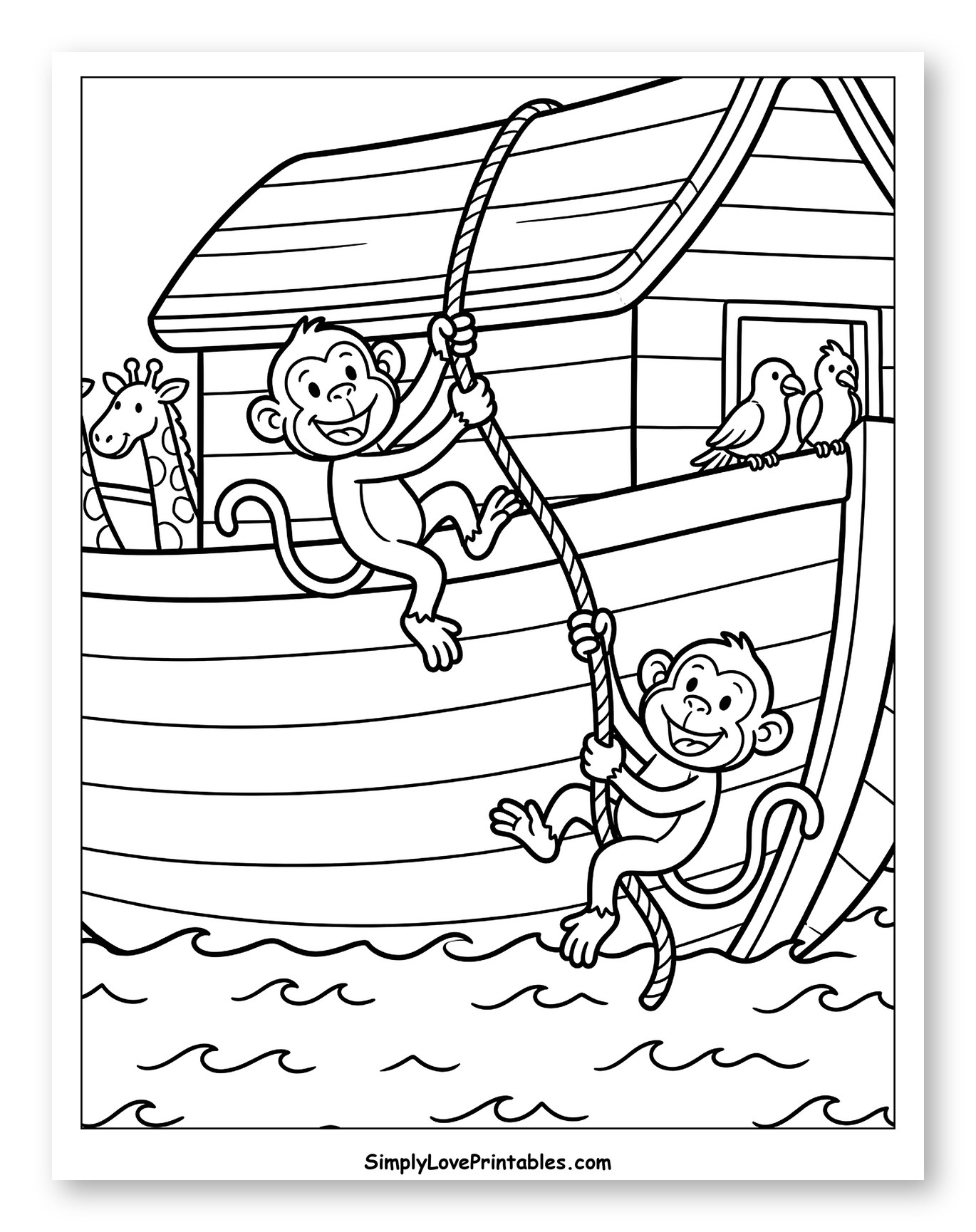 Playful Monkeys on the Ark's Roof
