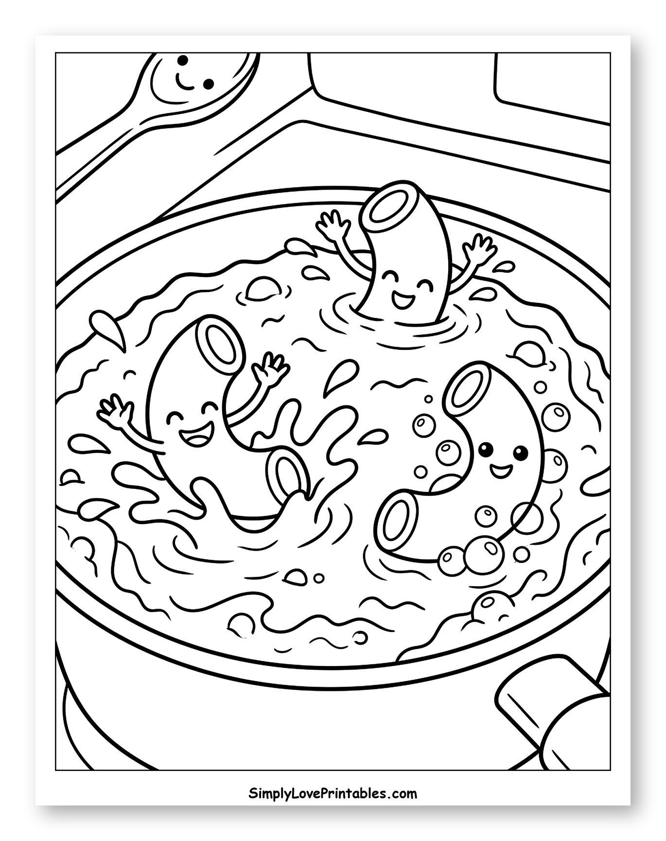 Playful Pasta Noodles Splashing in a Pot