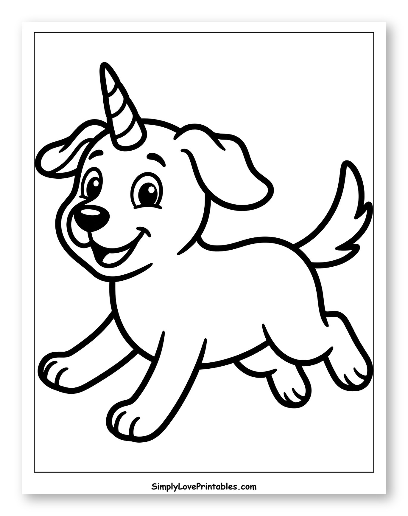 Playful Unicorn Puppy Running