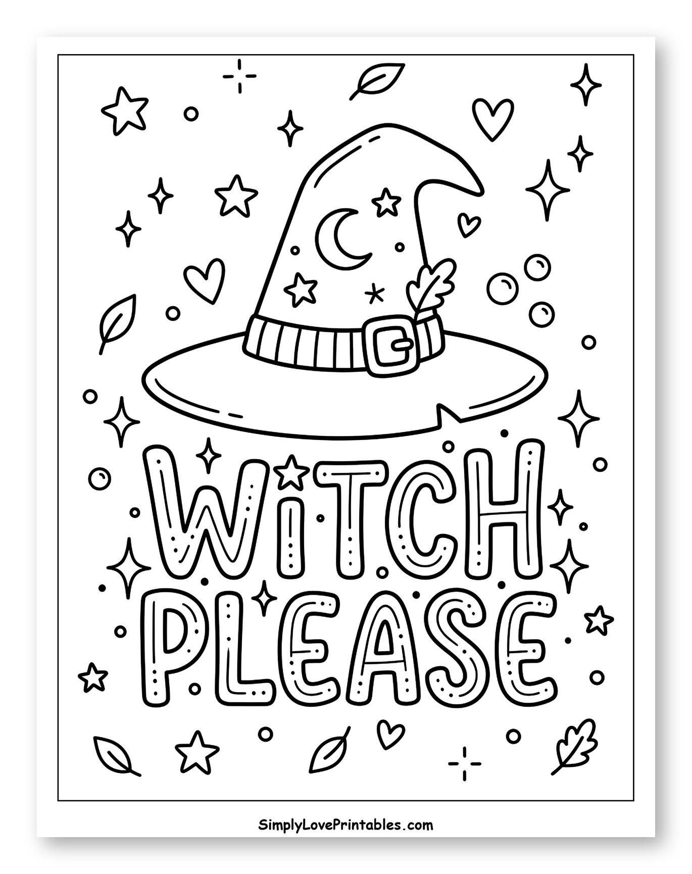 Playful Witch Hat with Witch Please Saying