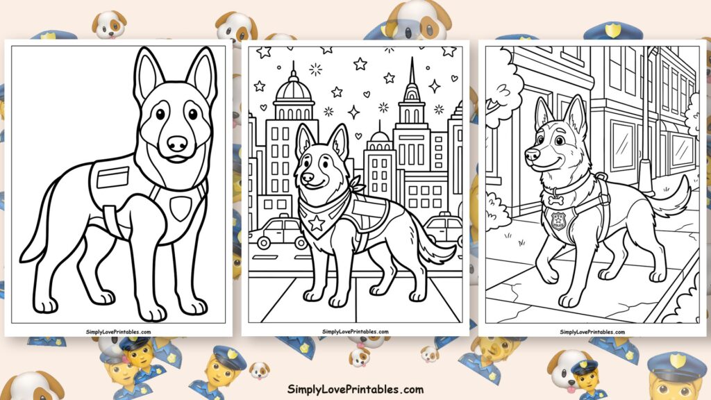 police dog coloring pages featured image