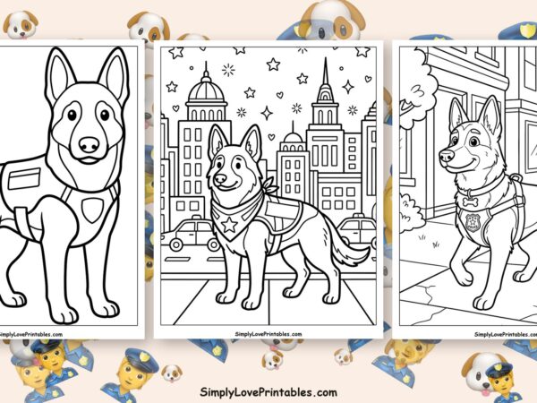 police dog coloring pages featured image