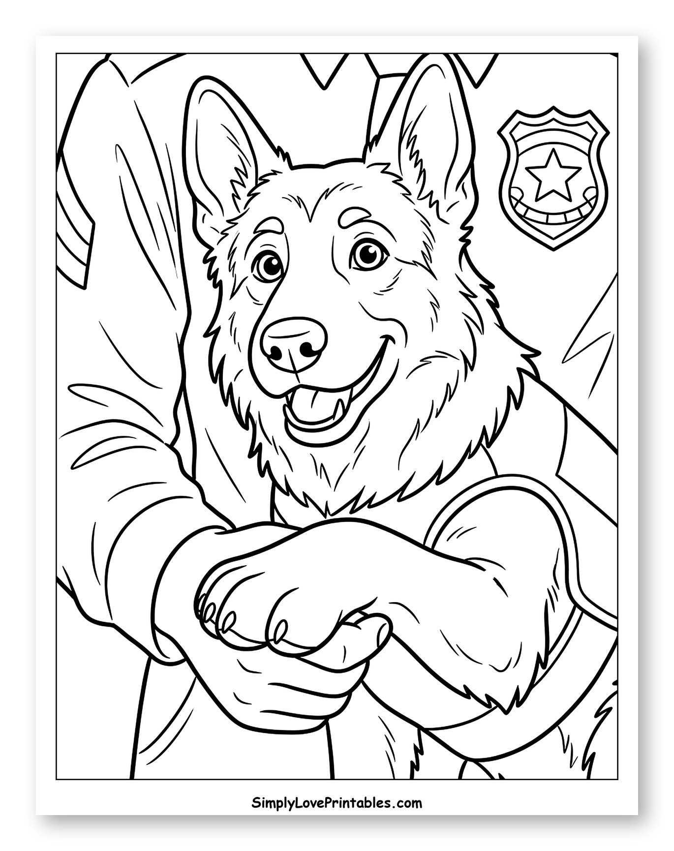 Police Officer Holding Smiling K9 Dog