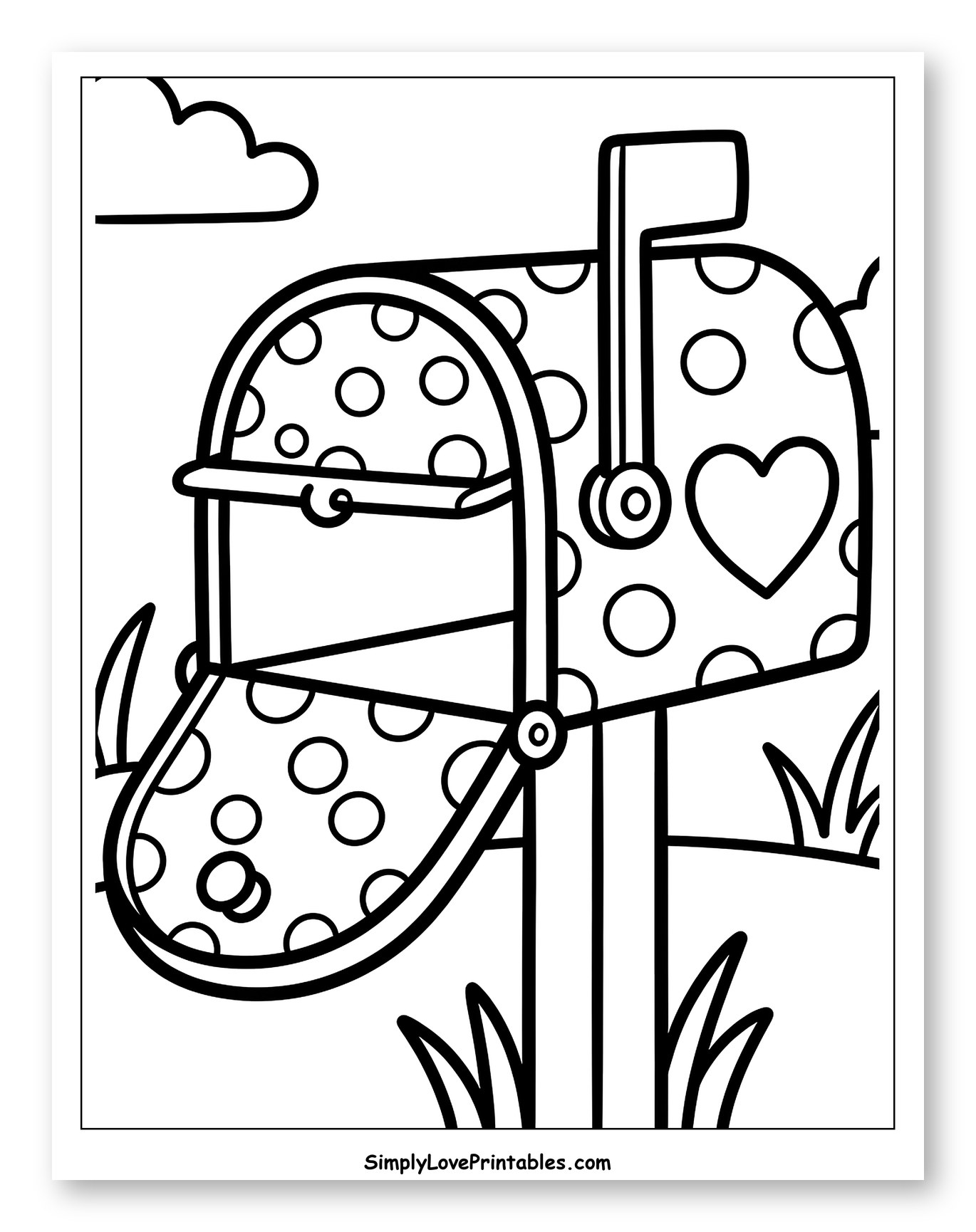 Polka Dot Mailbox with Open Door