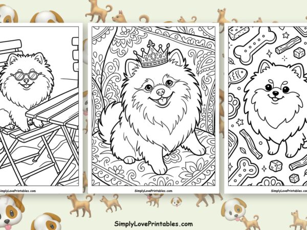 Pomeranian coloring pages featured image