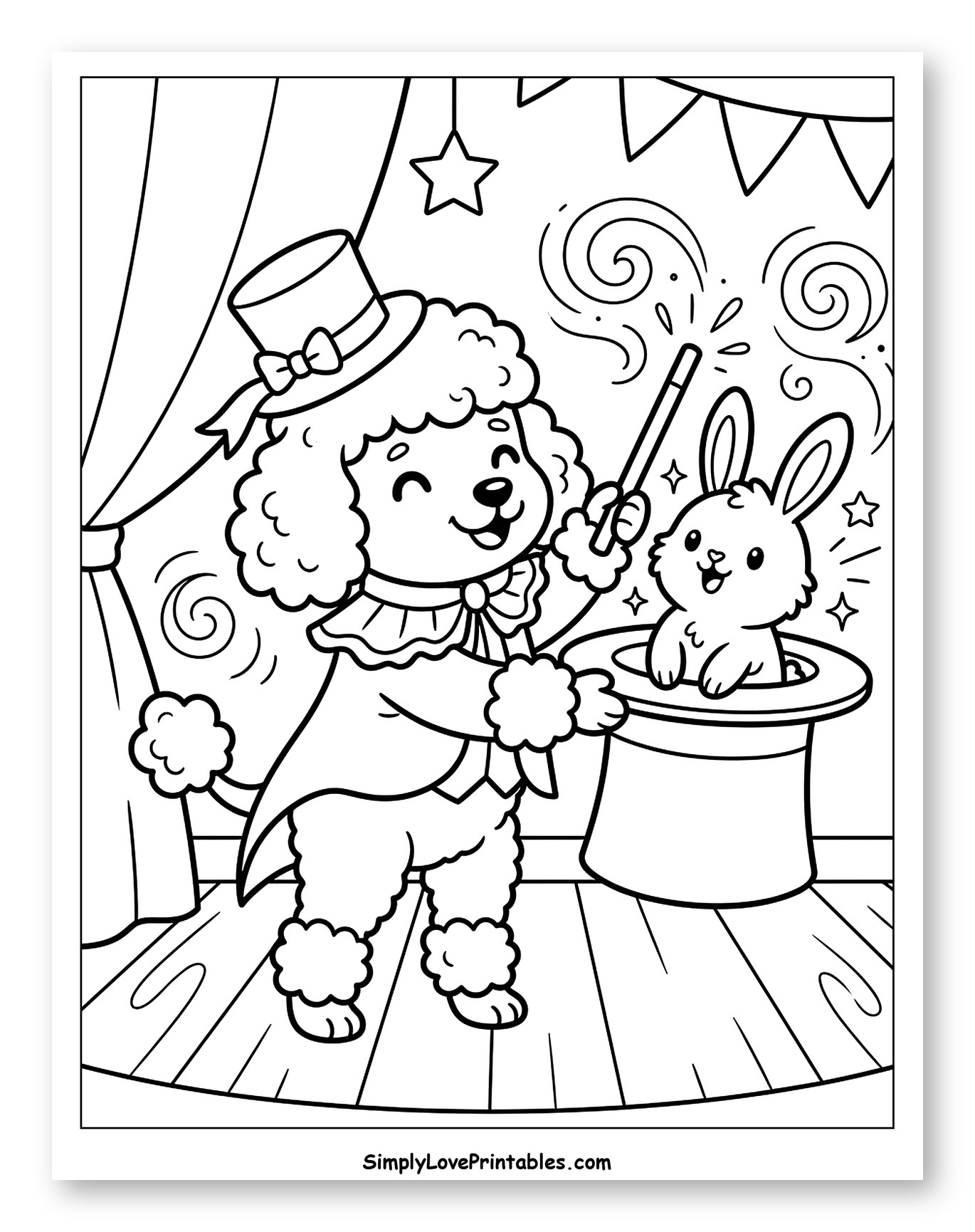 Poodle Magician Performing a Magic Trick