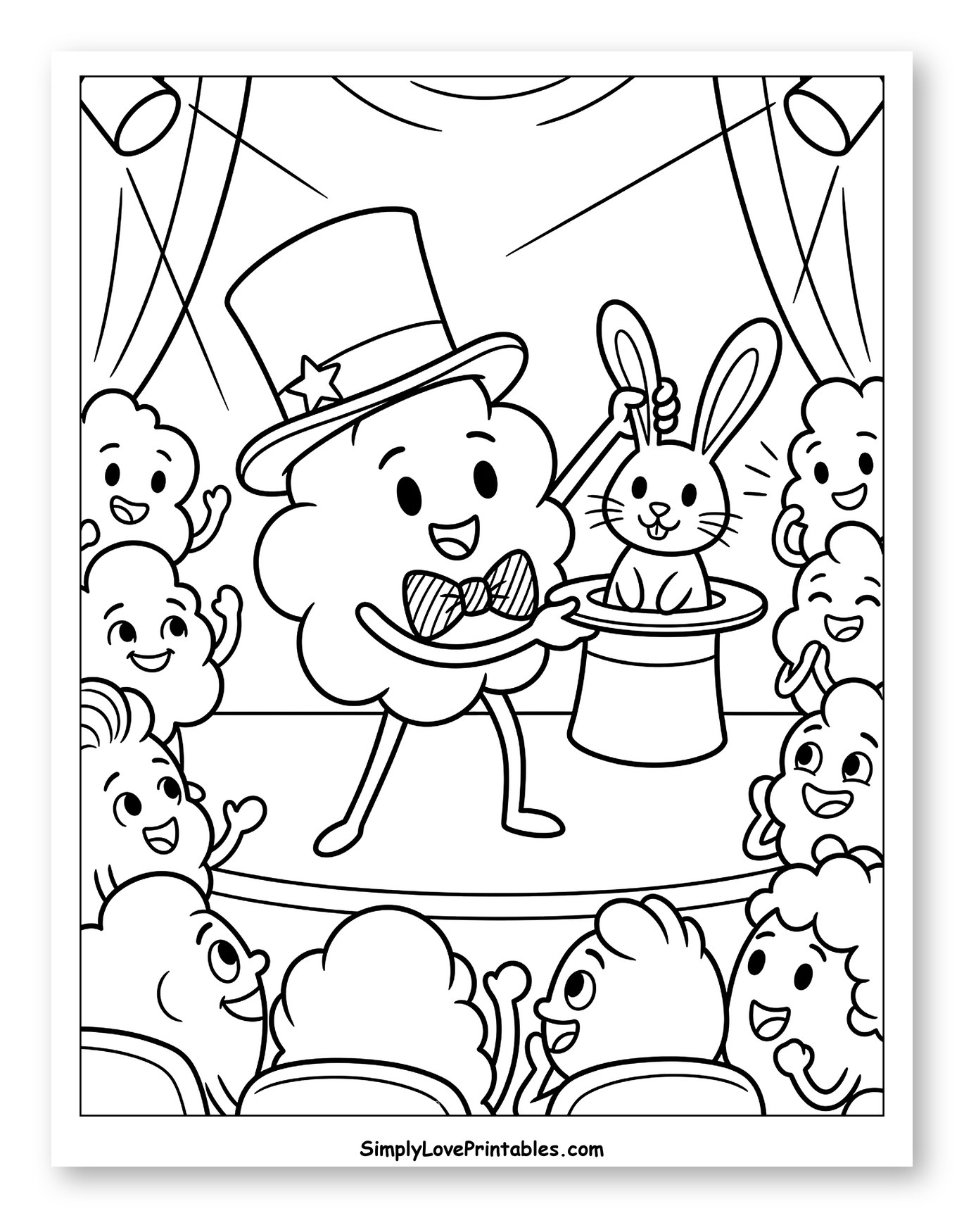Popcorn Magician Pulling Rabbit from Hat