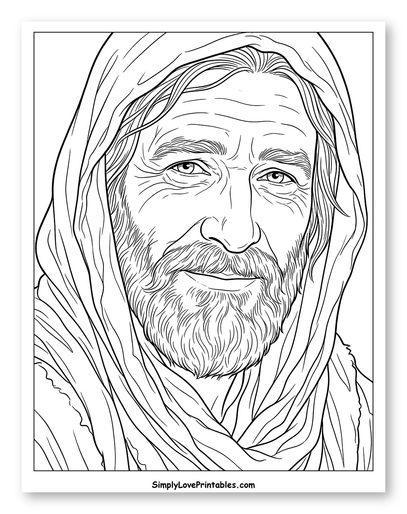 Portrait of the Good Shepherd Coloring Sheet