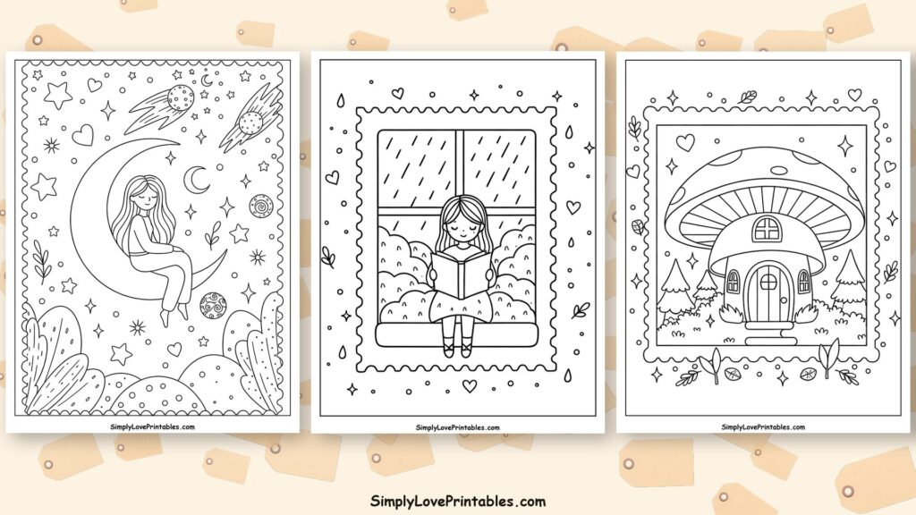 Postage stamp coloring pages featured image