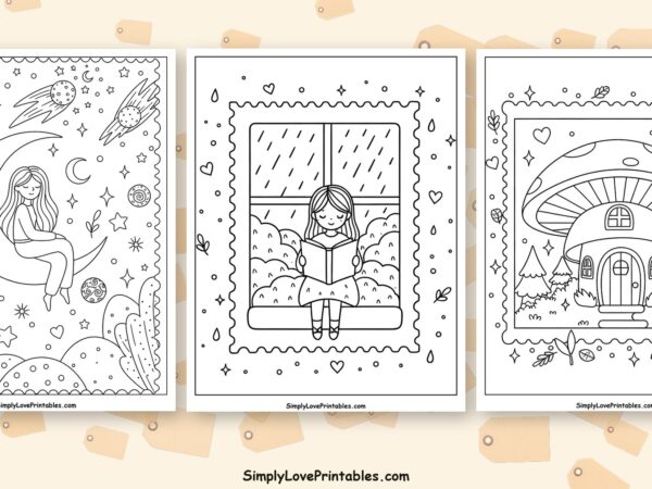 Postage stamp coloring pages featured image