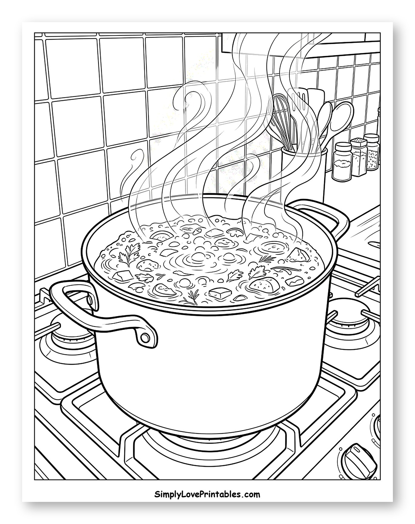 Pot of Soup Boiling on a Stovetop