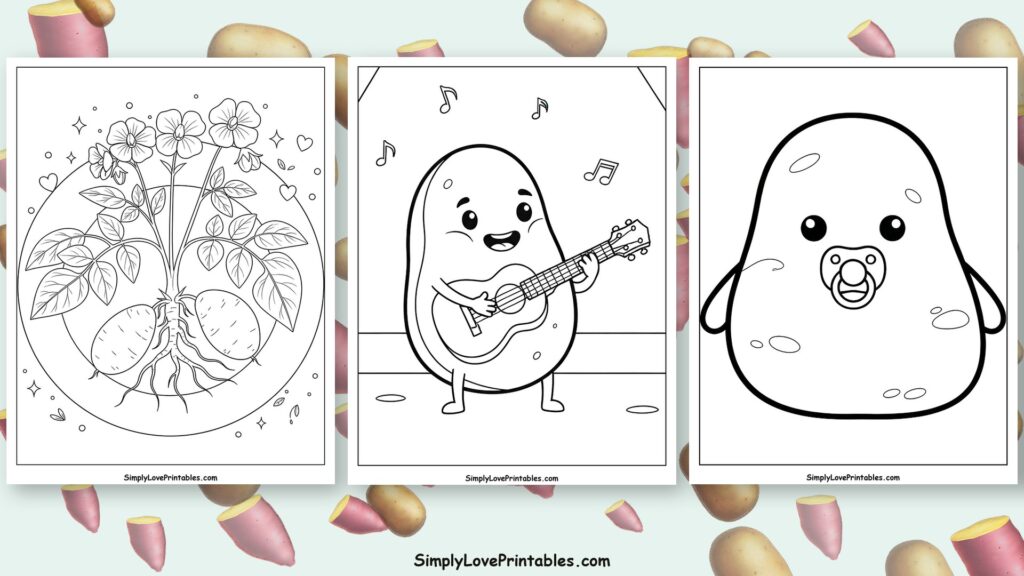 Potato coloring pages featured image