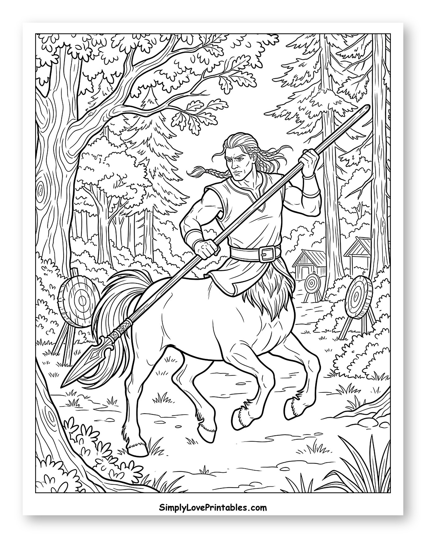 Powerful Centaur with Spear in Forest