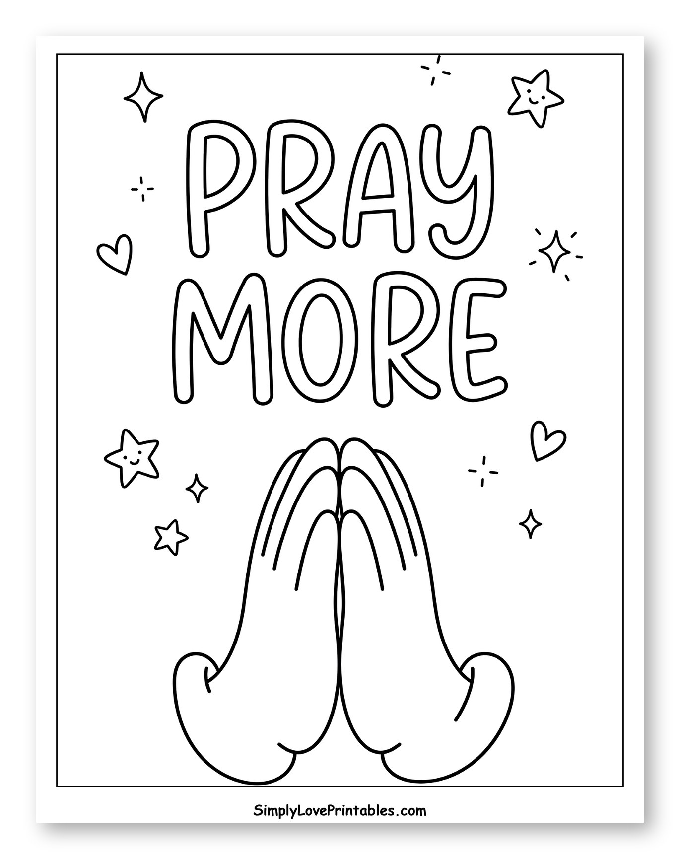Pray More Message with Praying Hands