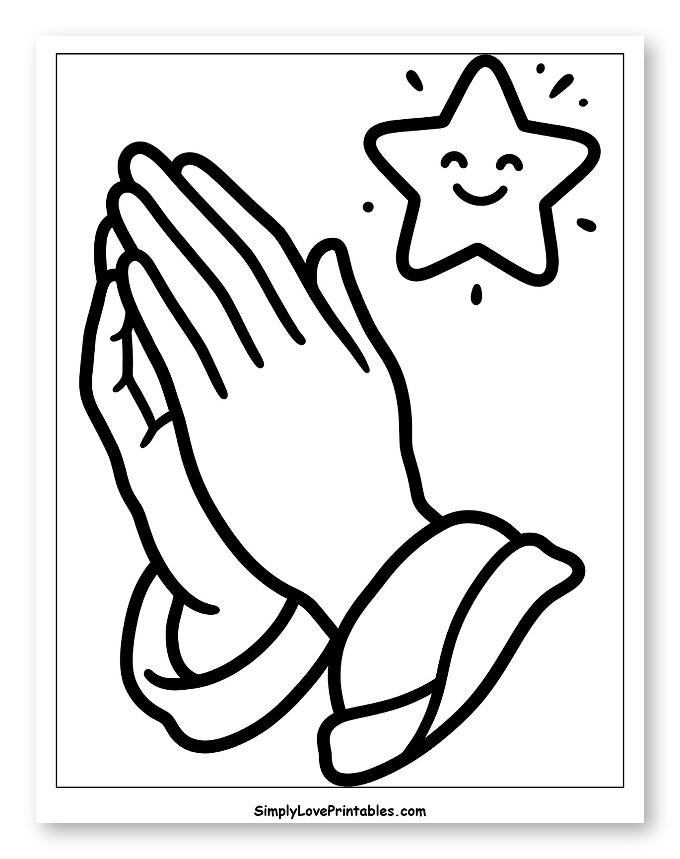 Praying Hands with Smiling Star
