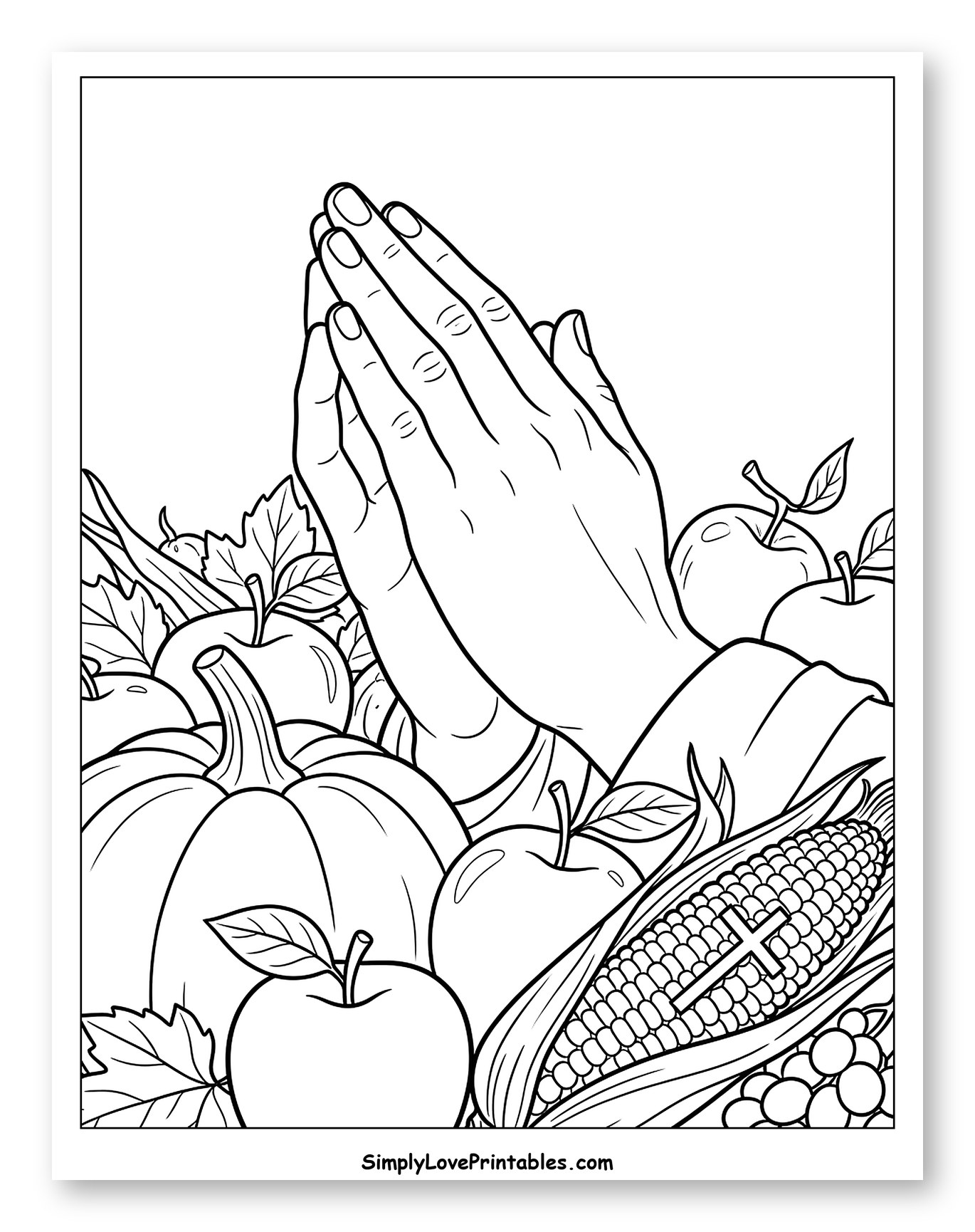 Praying Hands with Thanksgiving Harvest