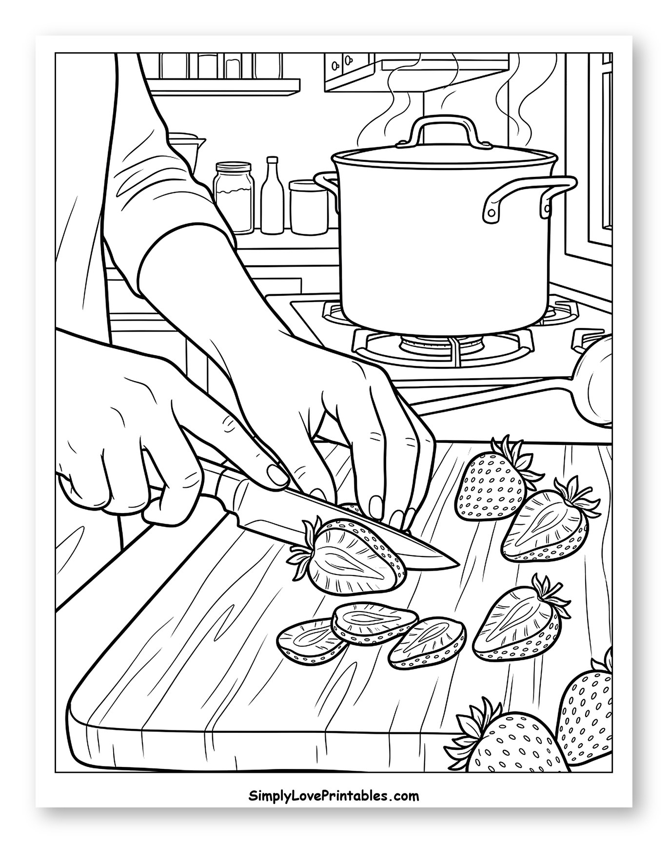 Preparing Strawberries for Jam