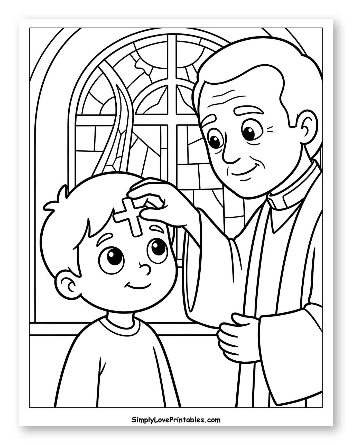 Priest Giving Ash Wednesday Blessings to Child
