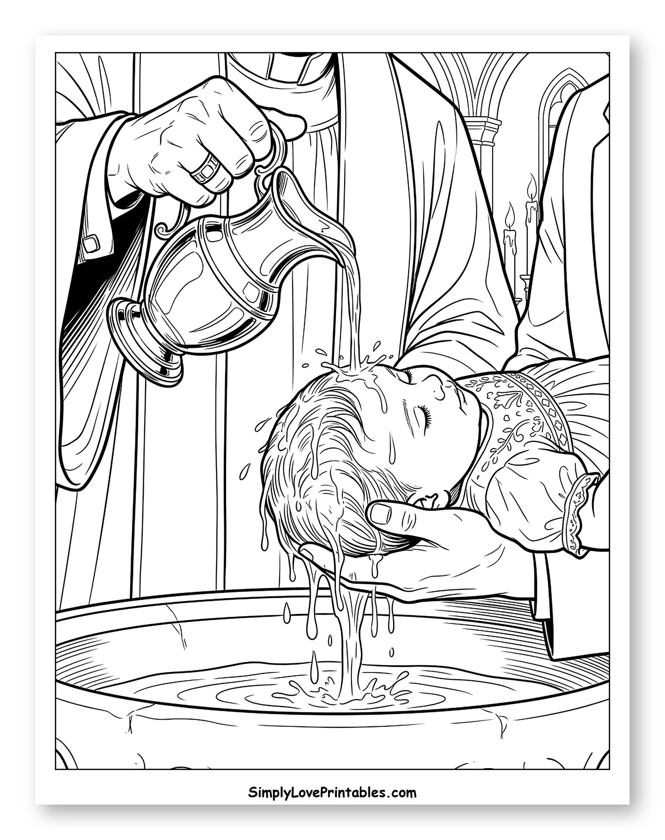 Priest Pouring Water on Baby's Head