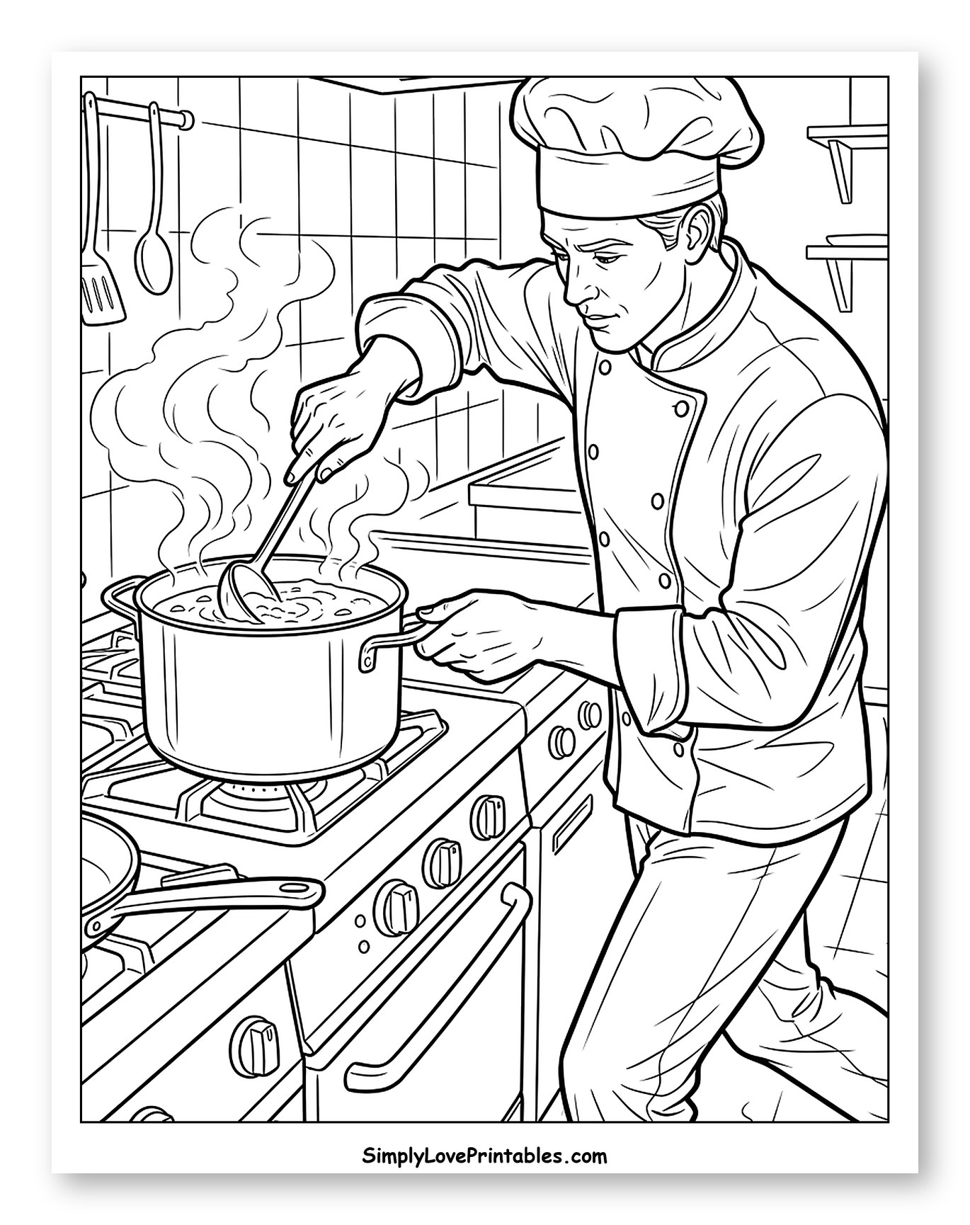 Professional Chef Cooking Soup