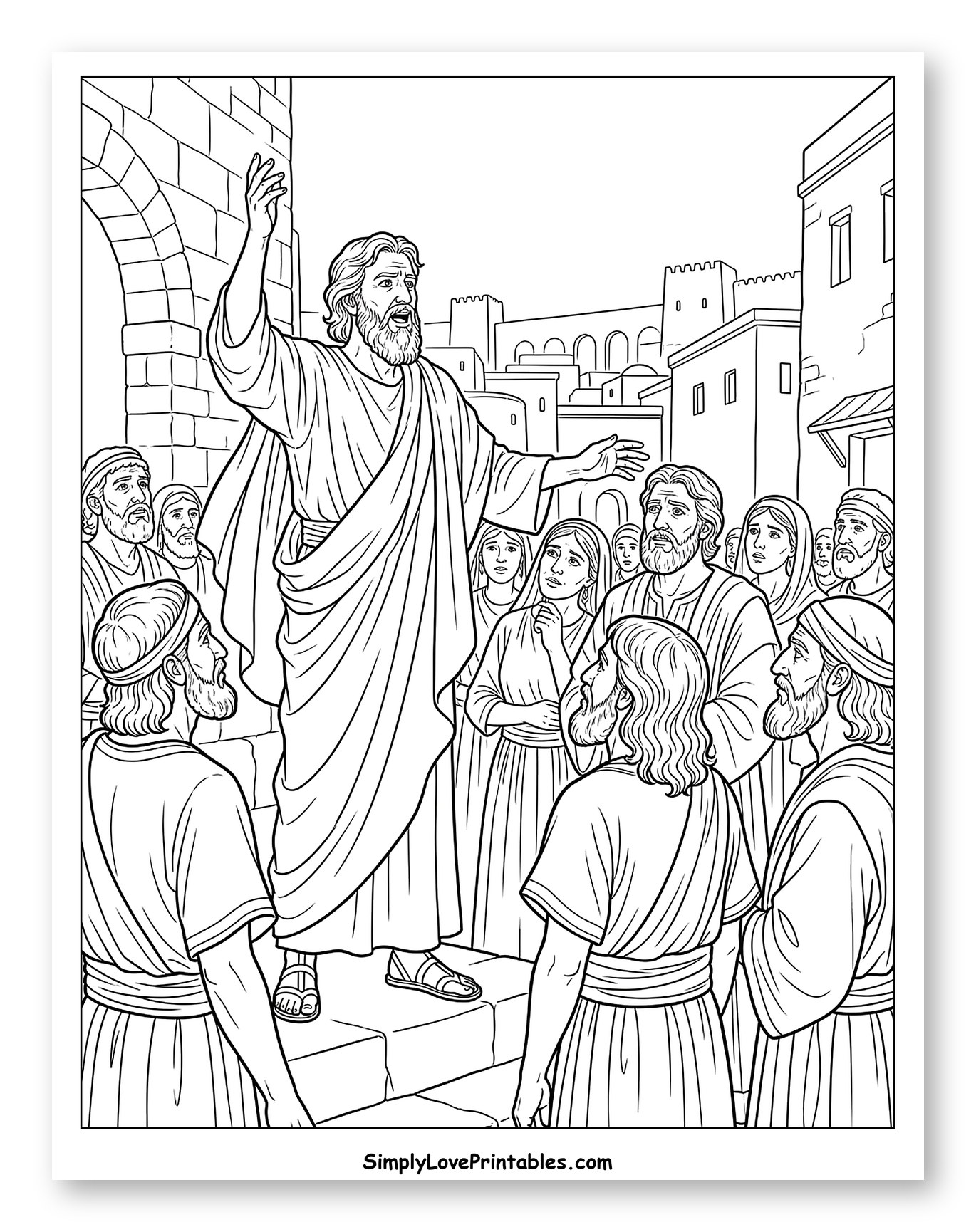 Prophet Addressing a Crowd in Ancient City