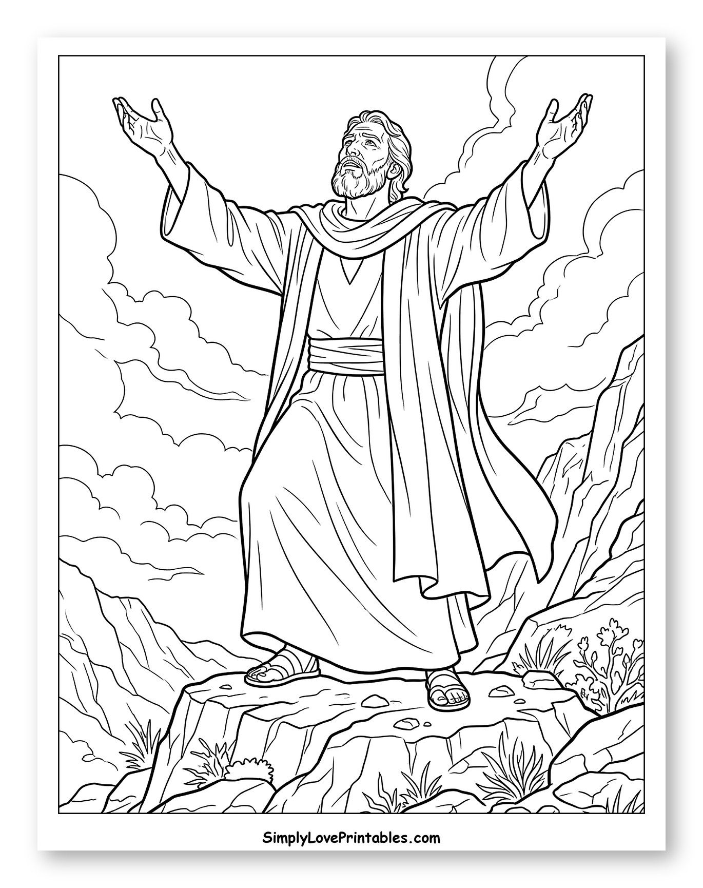 Prophet Elijah Praying on a Mountain Top