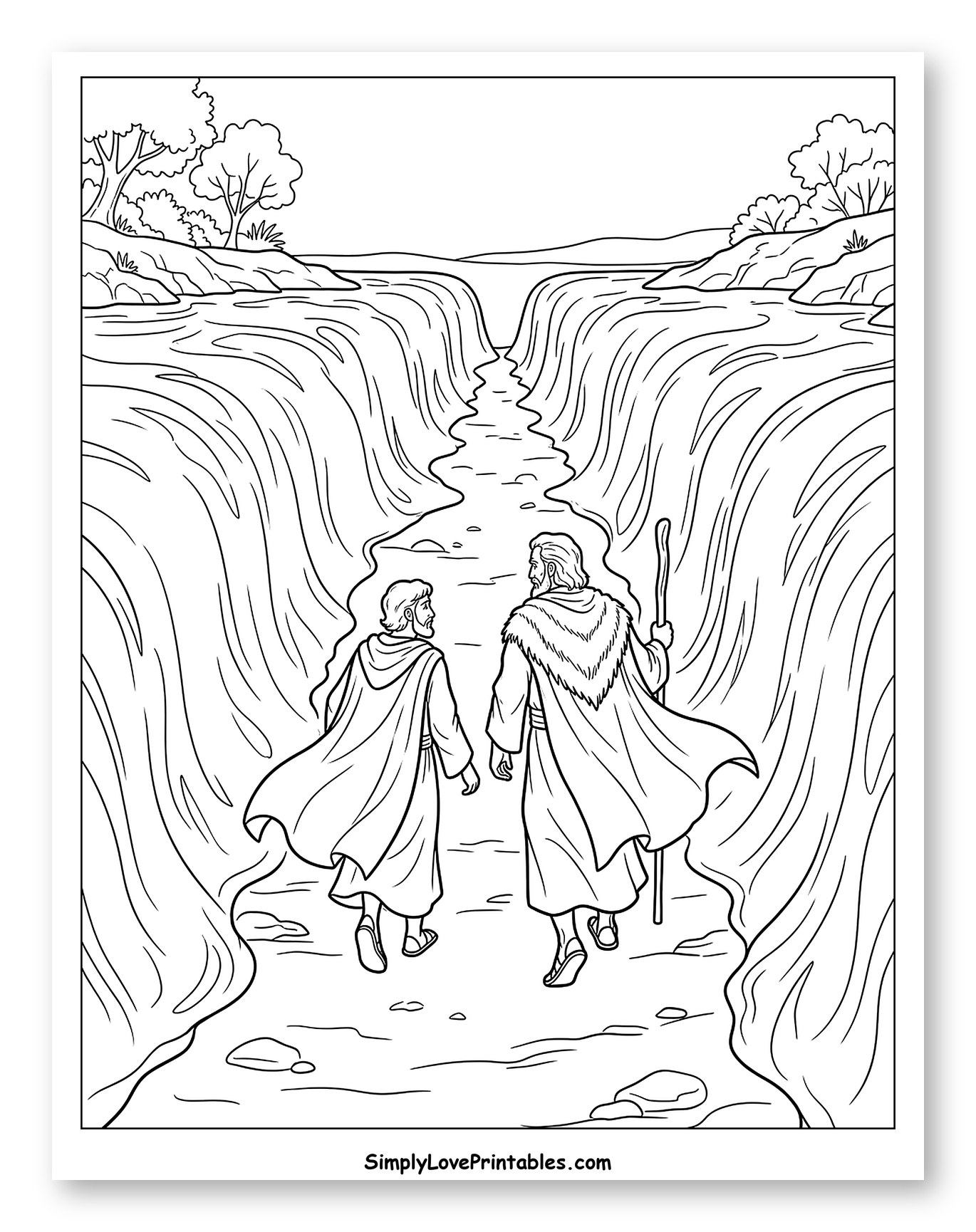 Prophets Walking Through Parted Jordan River