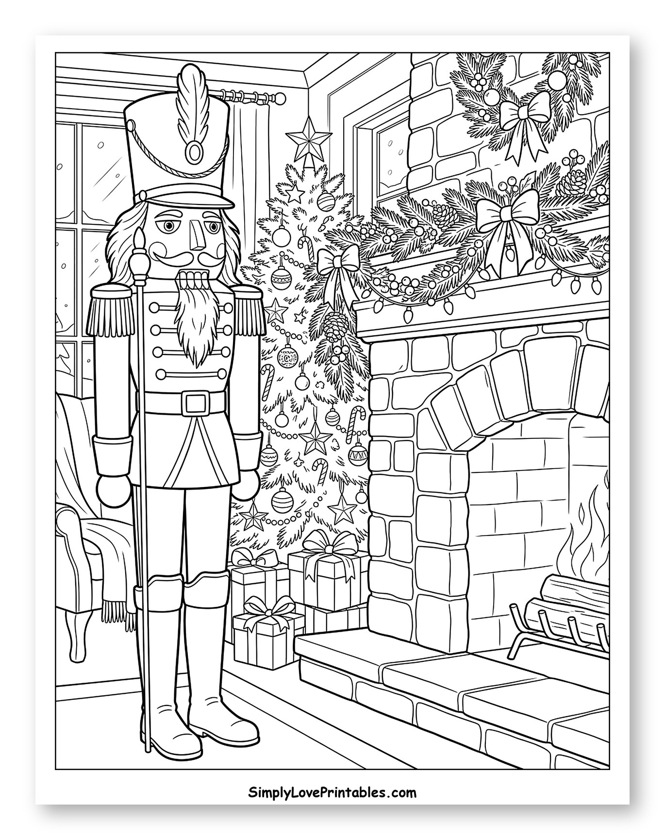 Proud Nutcracker Guarding a Cozy Holiday Hearth