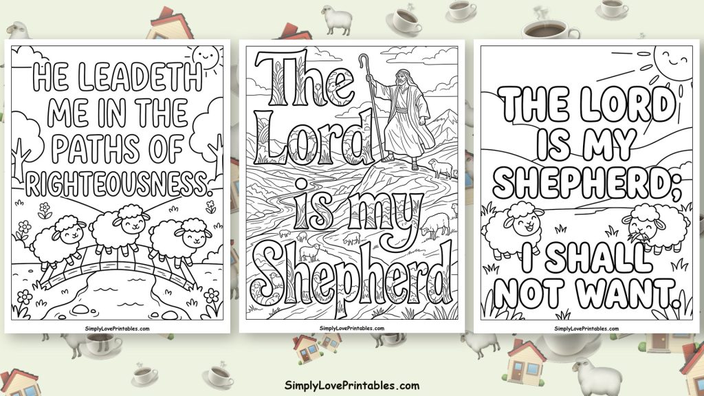 Psalm 23 coloring pages featured image