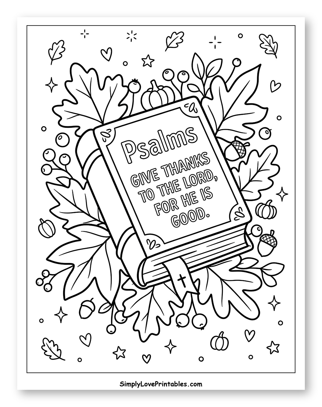 Psalms Book with Fall Decorations