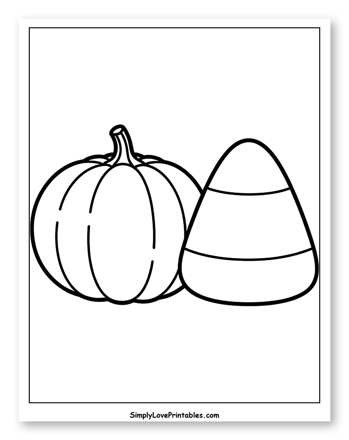 Pumpkin and Candy Corn to Color for Toddlers