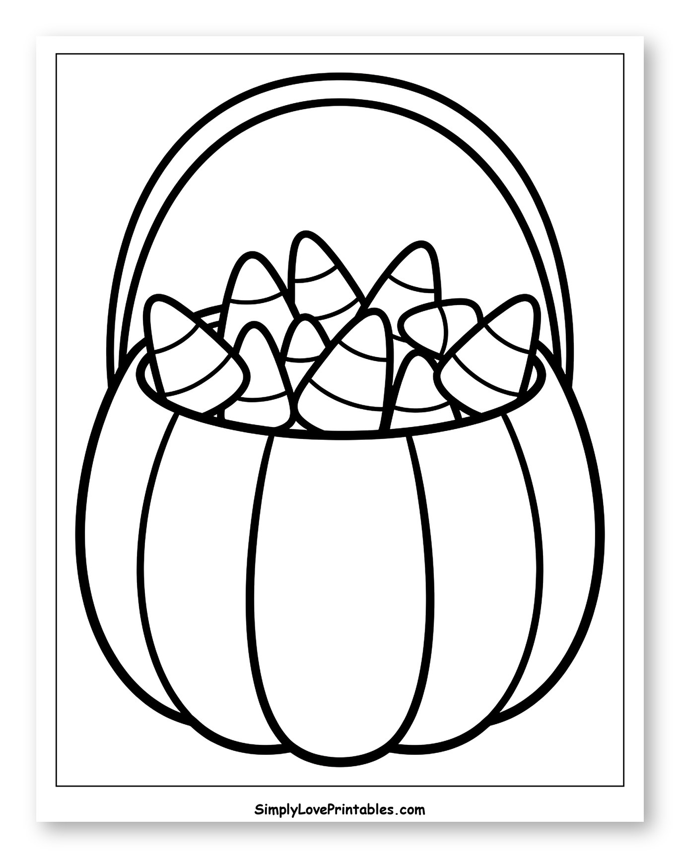 Pumpkin Basket Full of Candy Corn