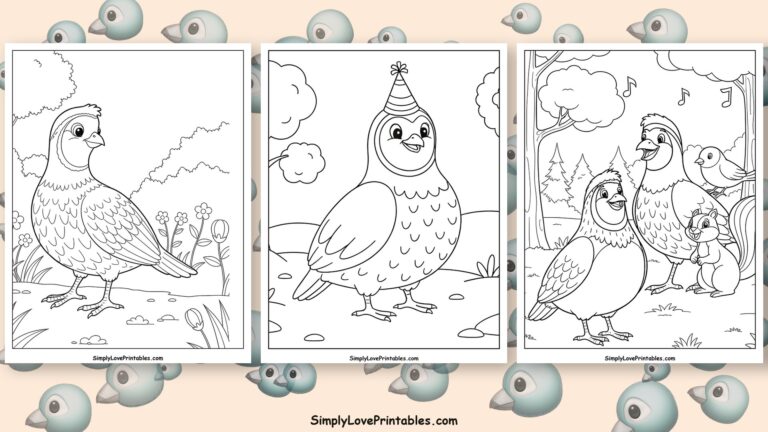 Quail coloring pages featured image