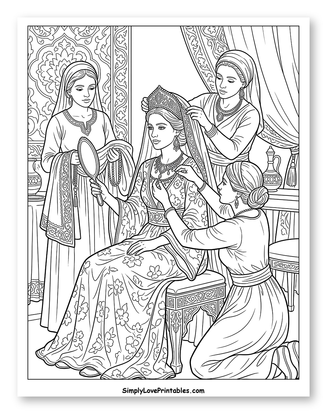 Queen Esther Adorned by Her Attendants