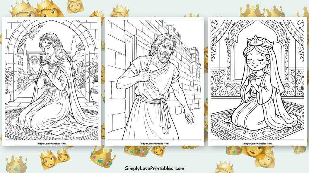 Queen Esther coloring pages featured image