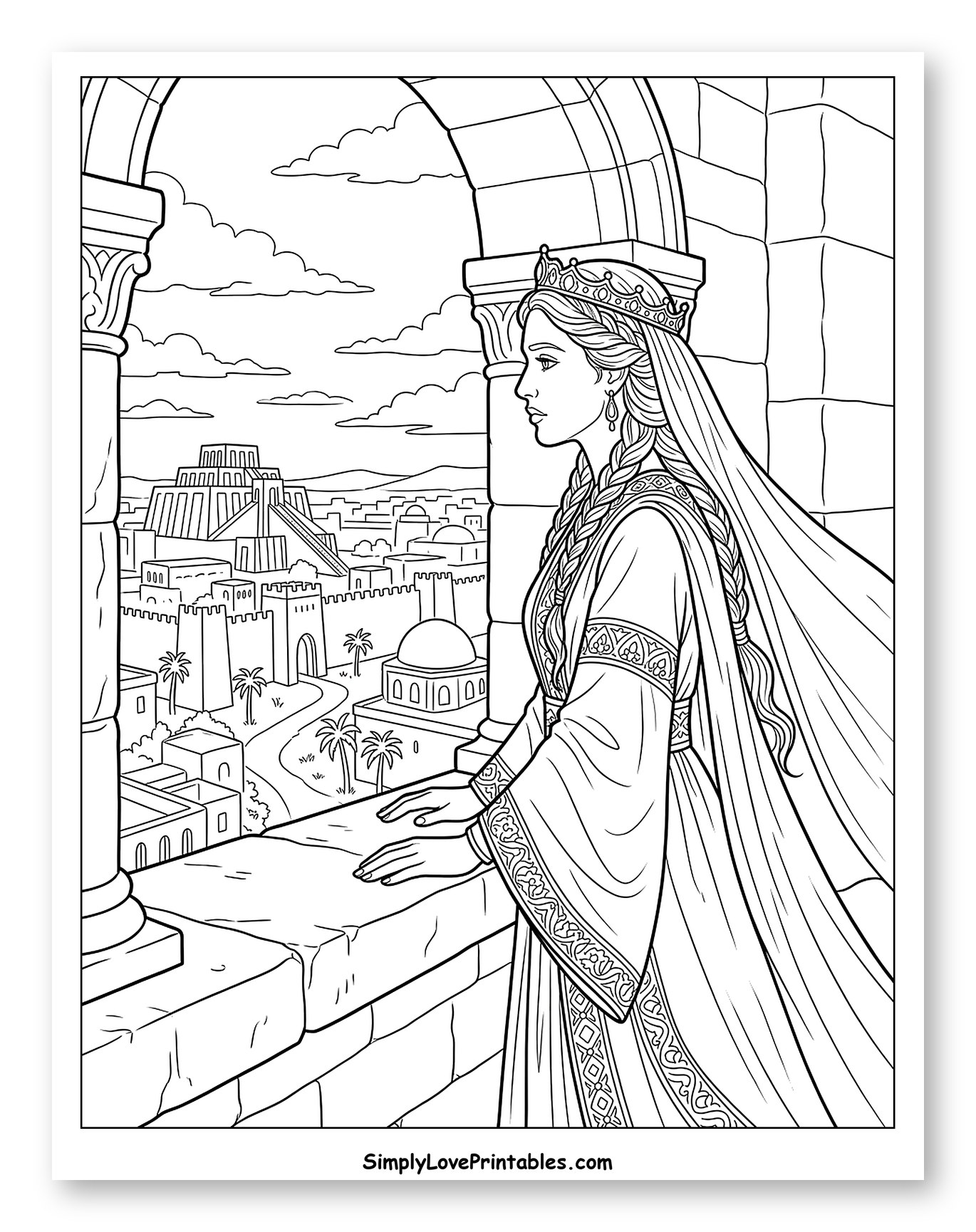 Queen Esther Gazing Over Ancient City