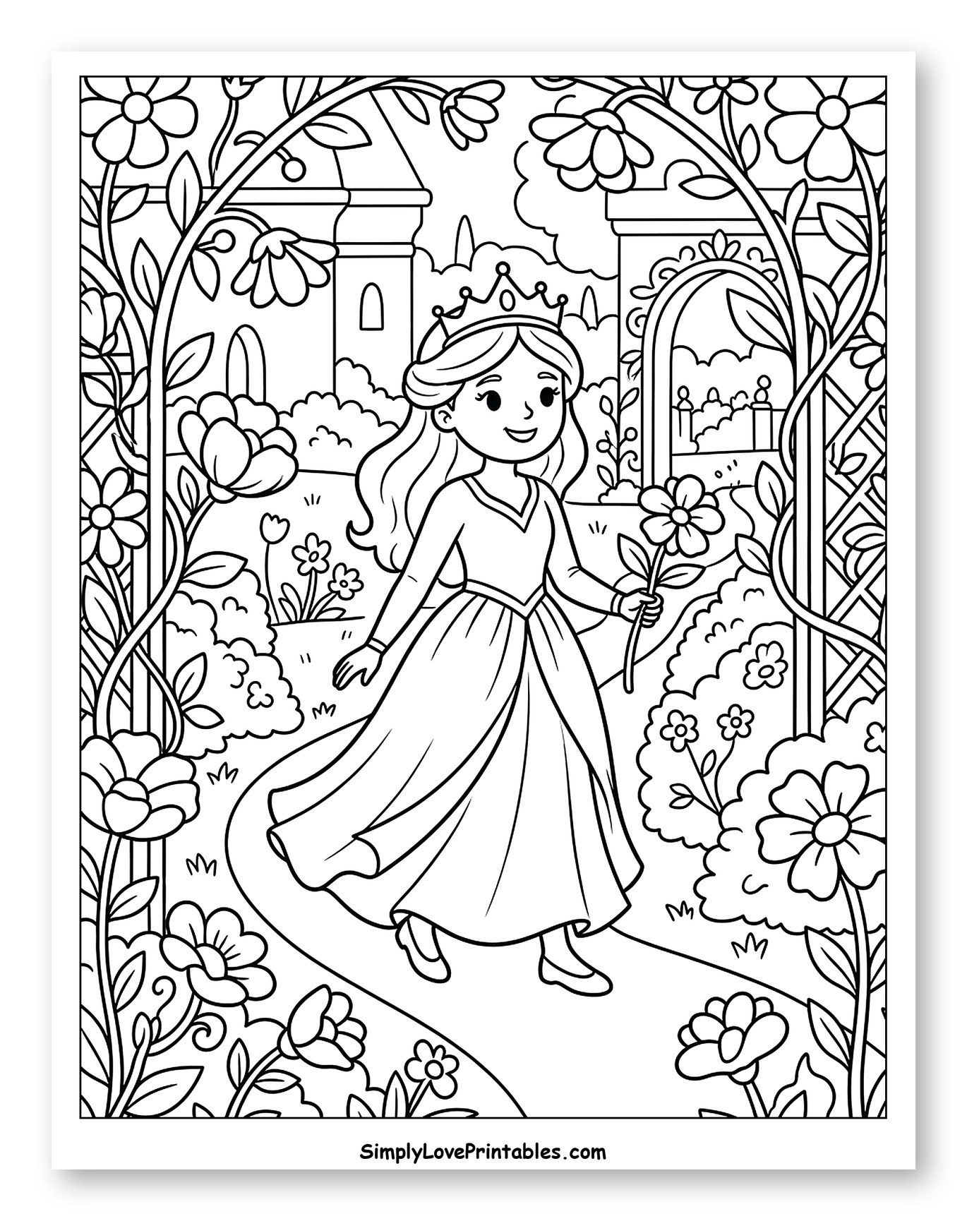Queen Esther Walking Through a Royal Garden