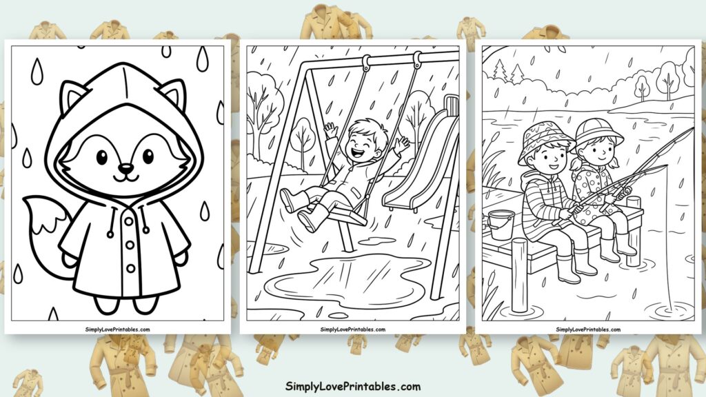 rain jacket coloring pages featured image
