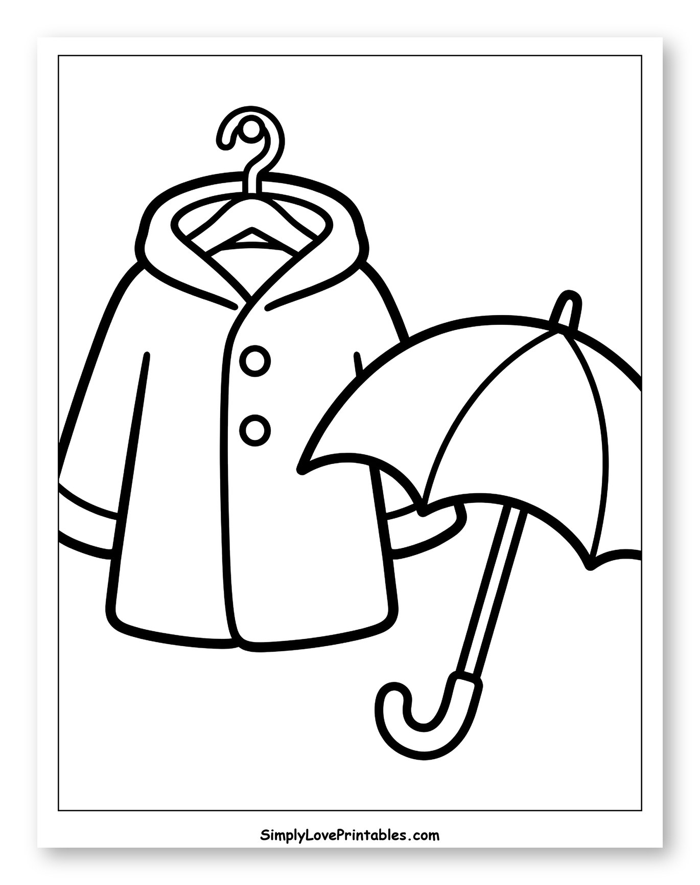 Rain Jacket on Hanger with Umbrella