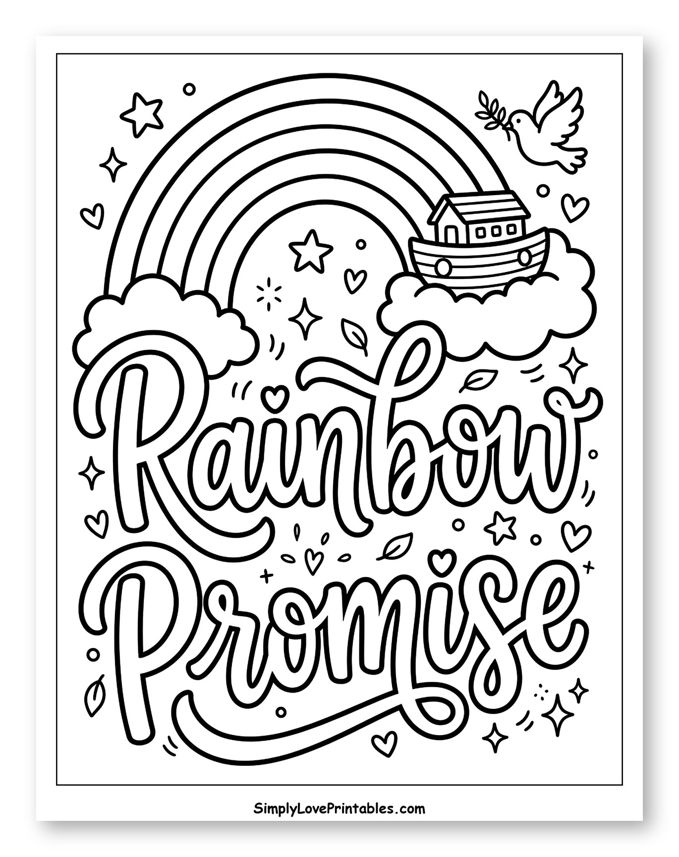 Rainbow Promise with Noah's Ark and Dove