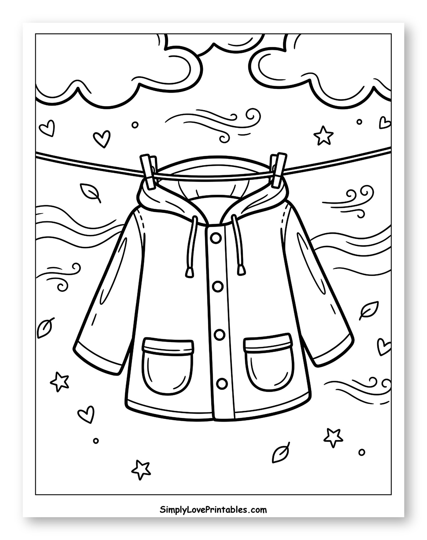Raincoat Drying on a Windy Day
