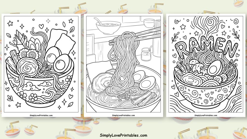 ramen coloring pages featured image