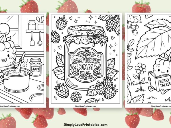 Raspberry coloring pages featured image