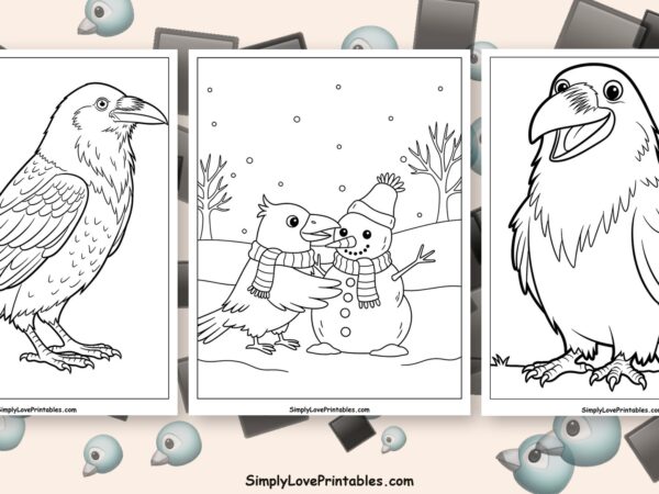 raven coloring pages featured image