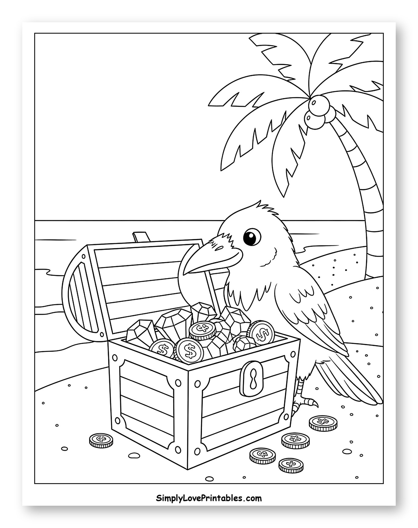 Raven Discovering Pirate's Treasure