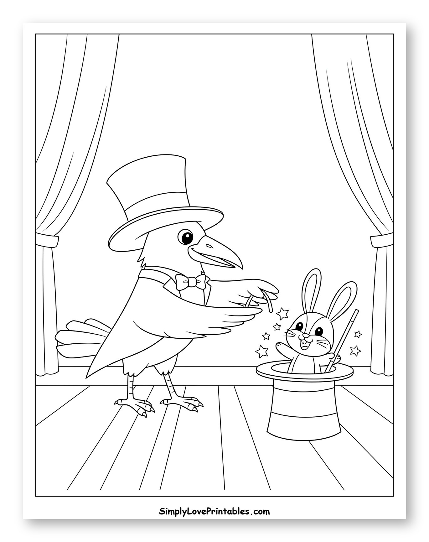Raven Magician Pulling Rabbit from Hat