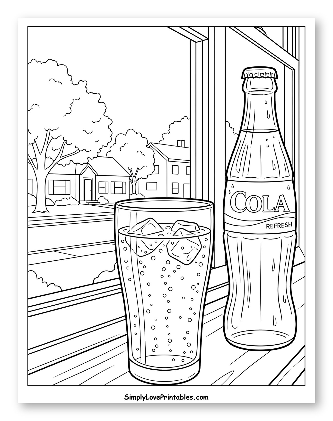 Refreshing Cola Drinks by a Window to Color