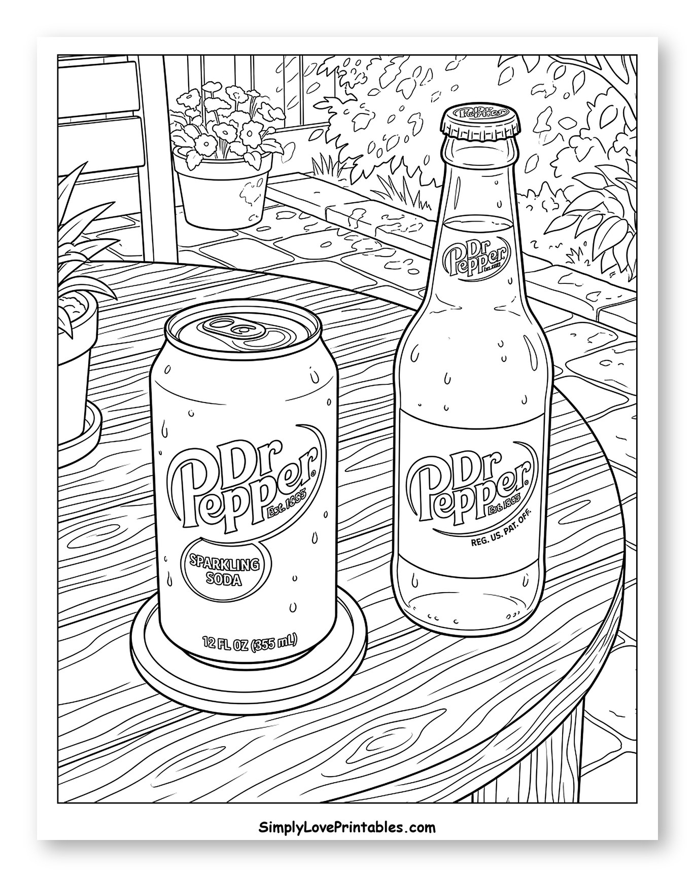 Refreshing Dr Pepper Drinks on an Outdoor Table